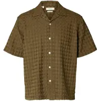 Selected Slhrlxmonty Texture Ss Shirt - White - L