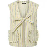 Pieces Pcbillo Tie Denim Vest - Blue - L