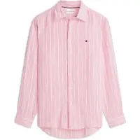 Tommy Hilfiger Paita 'Regular Fit Textured Stripe Pure' vaalea pinkki / valkoinen