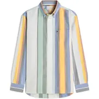 Tommy Hilfiger Paita 'Relaxed Fit Multicolour Stripe' vaaleansininen / hunaja / minttu / valkoinen