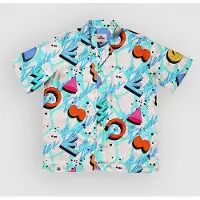 The Dudes Squiggle Pattern Light Hawaiian Paita multicolor Koko XS