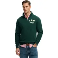 Superdry for man. M2014478A Sweatshirt Vintage Athletic Half Zip green (L), Casual, Cotton