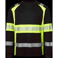 Top Swede 601 pitkähihainen t-paita miehille musta/keltainen 3XL