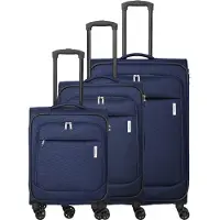 Travelite Priego 4-pyöräinen Matkalaukkusetti 3-osainen Sininen