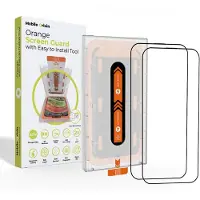 Mobile Origin Orange Screen Guard iPhone 15 Pro Max with easy applicator - 2 pack