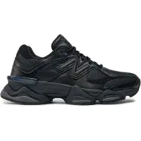 New Balance unisex. U9060V1 9060 black leather trainers (42.5), Flat, Split Leather, Laces, Casual