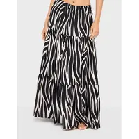 Gisela Zebra Animal Print Pattern Pitkä Hame