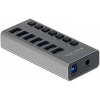 DeLOCK – External USB 5 Gbps Hub with 7 Ports + Switch (63669)