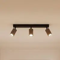 TK Lighting Kattokohdevalo Tune, 3-lamppuinen, ruskea, metalli, pituus 66 cm Tune , himmennettävä, Ruskea/ruoste, Olohuone/ruokailutila, Alumiini
