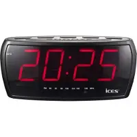 Ices FM-kelloradio jumbonäytöllä