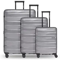 Bergpfeil Travel 4-pyöräinen Matkalaukkusetti 3-osainen Laajennettava Hopeanvärinen