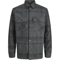 Jack & jones Jprrayle Melange Check L/S Overshirt Sn - Grey - M