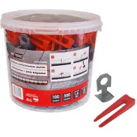 AWTOOLS Setti; laatan tasaus AW30365; 1,5 mm; 7-15 mm; 300+100 kpl.