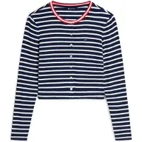 Tommy Hilfiger Neuletakki 'Slim' laivastonsininen / punainen / valkoinen