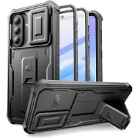Tech-Protect Samsung Galaxy A57 Kevlar Cam+ 2-osainen kotelo - näytönsuoja, kameransuoja, tukijalka - musta