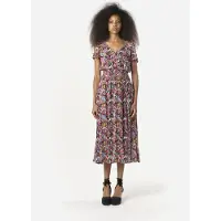 KOROSHI Mekko beige / lila / vaaleanpunainen / musta
