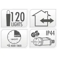 Koopman International Koopman joulukuusen valot CHANDLER LIGHT 120LED TIMER MULTIKOLOR MACARON