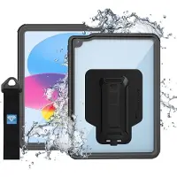 Armor-X -vedenkestävä kotelo iPad 10,9" (10th gen.) 2022, musta/kirkas