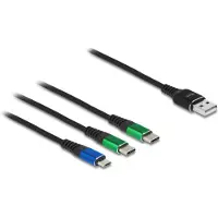 DeLOCK – USB Charging Cable 3 in 1 Type-A to Micro USB / 2 x USB Type-C 1 m (87882)