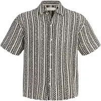 Jack & Jones Jorcotedazur Bellagio Crochetshirt Ss Sn - Black - L