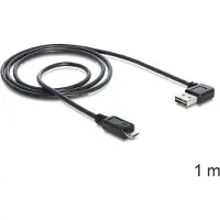 DeLOCK 1m USB 2.0 A - micro-B m/m, 1 m, USB A, Micro-USB B, USB 2.0, Uros/uros, Musta (83382)