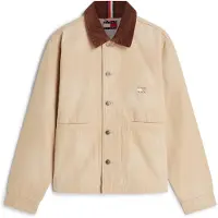 Tommy Hilfiger Välikausitakki 'Contrast Collar Chore' kerma / ruskea