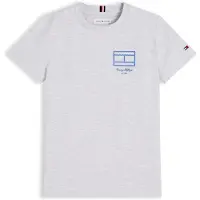 Tommy Hilfiger Paita 'Outline Flag Logo' sininen / meleerattu harmaa