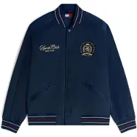 Tommy Hilfiger Välikausitakki 'Crest Patch Relaxed Bomber' laivastonsininen / mokka / kirsikanpunainen / valkoinen