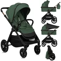 Lionelo 2-in-1 yhdistelmävaunut kantokopalla ja rattailla kaikkiin vuodenaikoihin 22 kg – Layla Green Forest