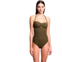 Emporio Armani for woman. EW003297_AF20247 Olivia green swimming costume (L), Beachwear, Polyester