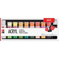 Marabu Akryylimaalit Basic 32x3.5ml, 2x59ml -