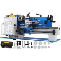 Vevor Mini -metallisorvi 7x12 tuuman tarkkuusvaihteluvauhti 2250 rpm 400 W:n skaalausteleskooppisarjat metallipuuntyöstösorvi automaattinen 3-leukaisella itsekeskittyvällä istukalla