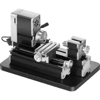 Vevor Didaktinen minimetallisorvi, 70 x 130 mm (2,76 x 5,12 tuumaa), 36 W:n tehoinen metallisorvi, 20 000 rpm:n nopeus, 3-leukainen istukka, alumiiniseoksesta valmistettu käsipyörä, tarkkuusosien, peh