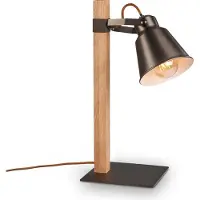 Briloner Talle pöytävalaisin E27 46,6cm harmaa/puu