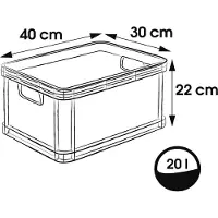 Keeeper säilytyslaatikko robert, 20 litraa, pohjoismainen harmaa kantavuus: 30 kg, elintarvikekelpoinen, happo- ja - 1 kpl (10882130000)