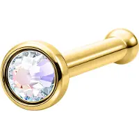 Wildcat Mini Jewelled Nosestud - Aurora Boreale, Gold
