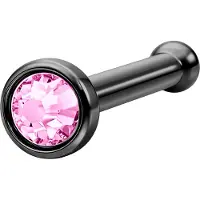 Wildcat Mini Jewelled Nosestud - Fuchsia, Schwarz