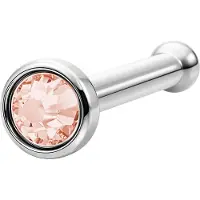 Wildcat Mini Jewelled Nosestud<!--63f70b36ac24f--> - Aprikoosi, Hopeinen metalli