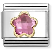 Nomination Composable Classic pinkki zirkoniakukka pala kulta 030615/043