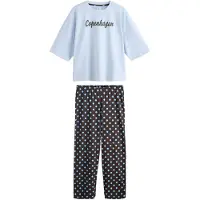 Next Pyjama vaaleansininen / tummanruskea