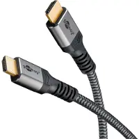 Goobay High-speed HDMI cable with Ethernet, 3 m, Sharkskin Grey - Cable length 3 m