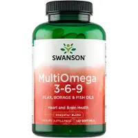 Swanson Health MultiOmega 3-6-9 - pellava-, tyrniöljy ja kalaöljy - 120 kapselia