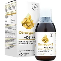 Aura Herbals Omega-3 (370 DHA) + D3 (2000IU) + K2MK7, neste - 200 ml