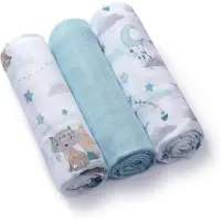 Babyono Natural Bamboo Diapers Blue kestovaipat 70x70 cm 3 kpl