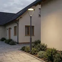 LUCANDE LED-ulkovalaisin Tarasu, harmaa, 250 cm, alumiini, IP65 Tarasu, Alumiini/harmaa/sinkki, Alumiini, Moderni