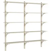 Swedese Levi hylly 5 hyllytasoa Valkopigmentoitu saarni messinki, 180 cm
