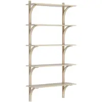 Swedese Levi hylly 5 hyllytasoa Valkopigmentoitu tammi-alumiini, 90 cm