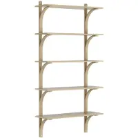 Swedese Levi hylly 5 hyllytasoa Luonnollisesti lakattu tammi-alumiini, 90 cm