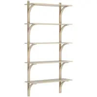 Swedese Levi hylly 5 hyllytasoa Valkopigmentoitu tammi messinki, 90 cm