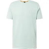 BOSS for man. 50508584 Turquoise applique knitted T-shirt (XS), Casual, Cotton, Short sleeve